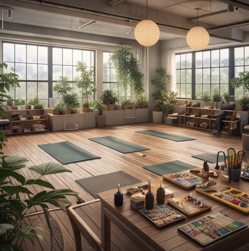 Concept art therapy room for Finding Eden